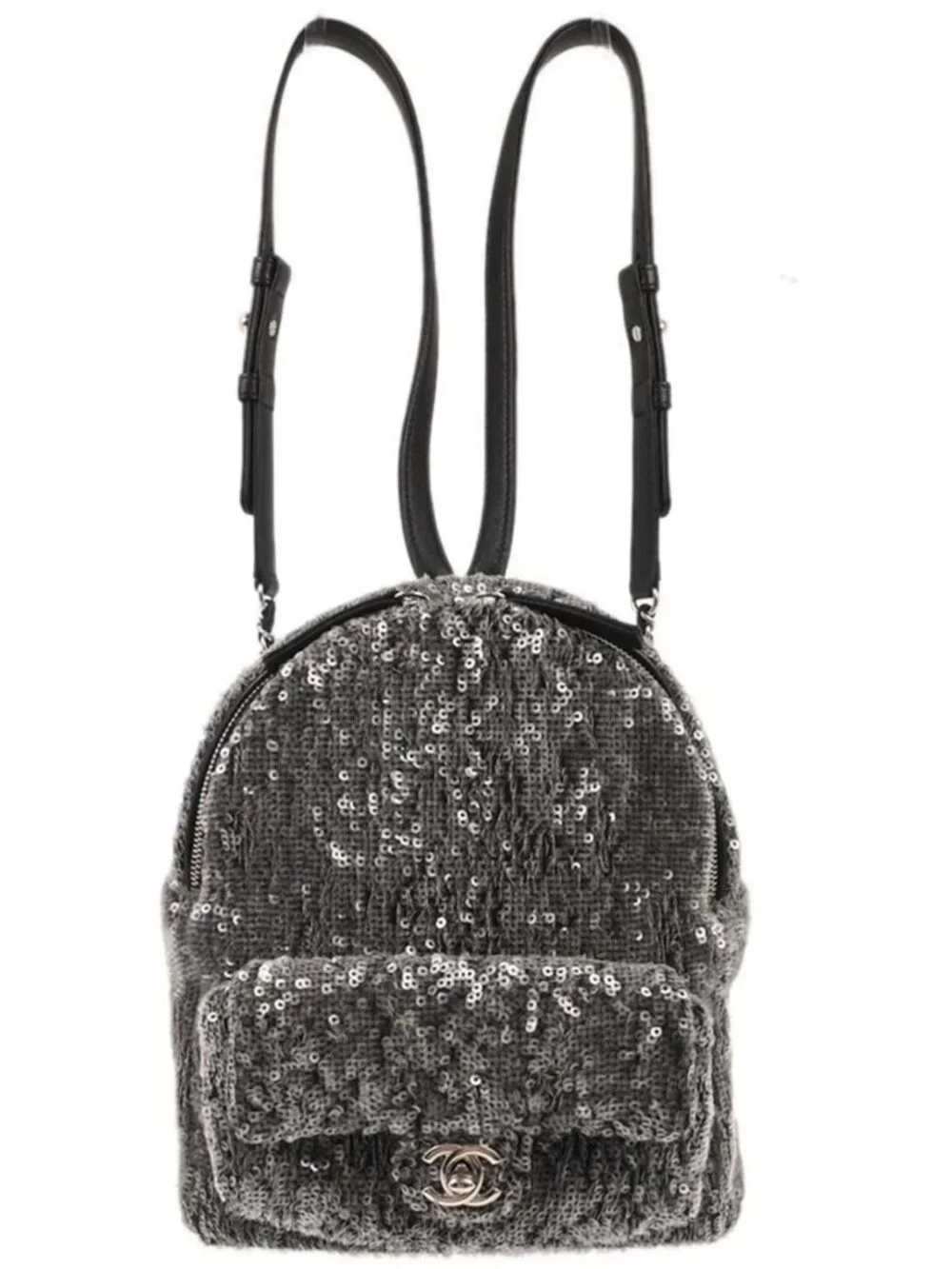 CHANEL | Bags | Chanel Gray Sequins Waterfall Backpack  display picture 1
